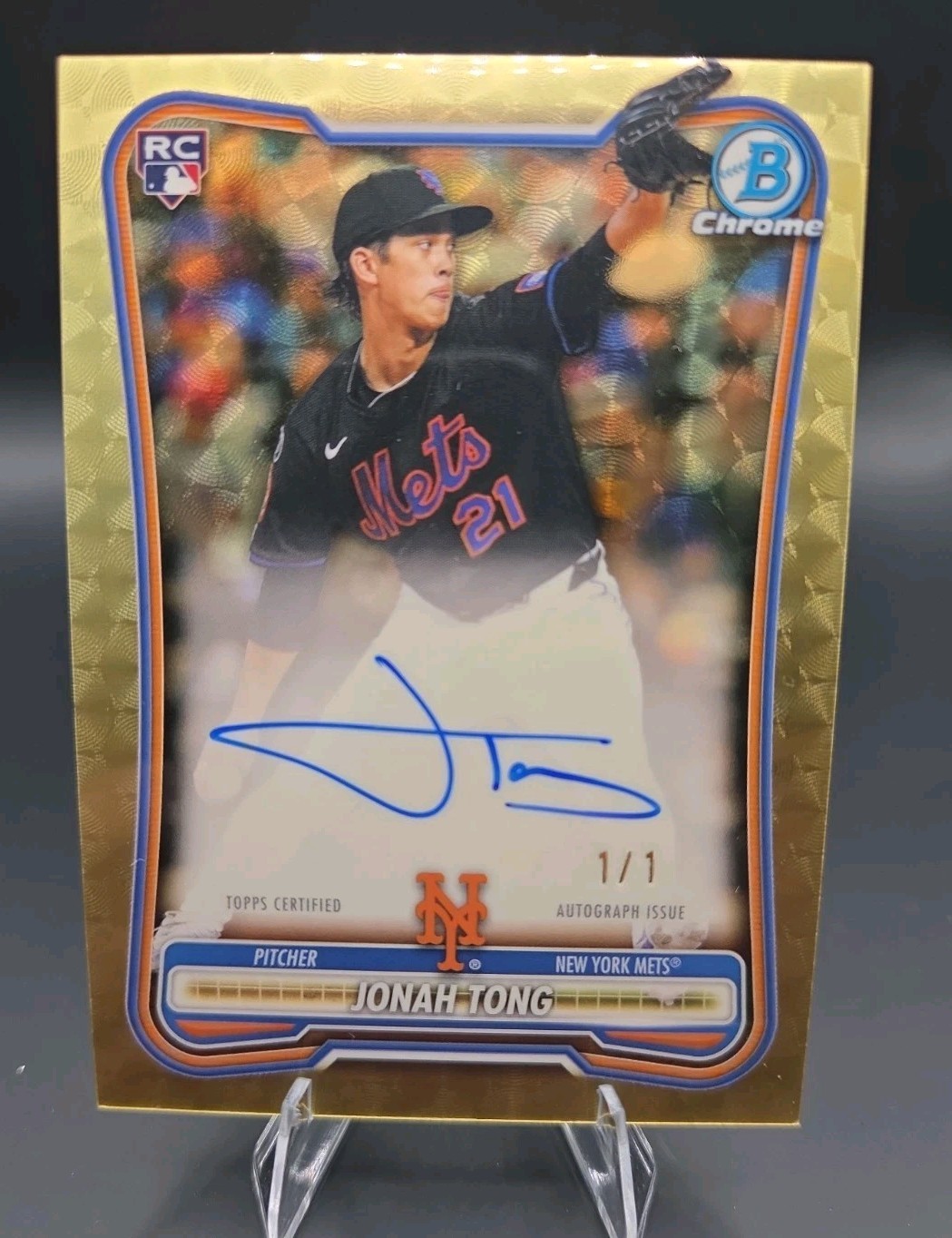 2026 Bowman Jonah Tong Rookie Superfractor RC Badge Auto 1/1