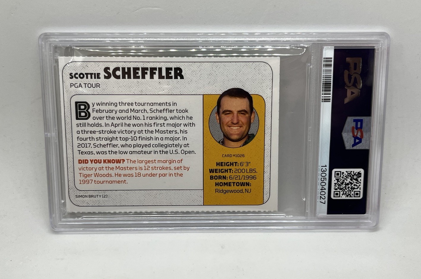 Scottie Scheffler Graded 2022 SI For Kids Card Autographed Auto RC PSA Auto 10 view 2
