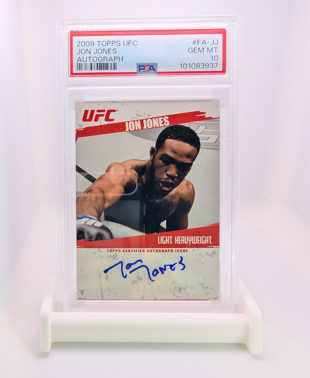 JON JONES AUTOGRAPH 2009 TOPPS UFC #FA-JJ - ROUND 2 - RC ROOKIE PSA 10 GEM MINT