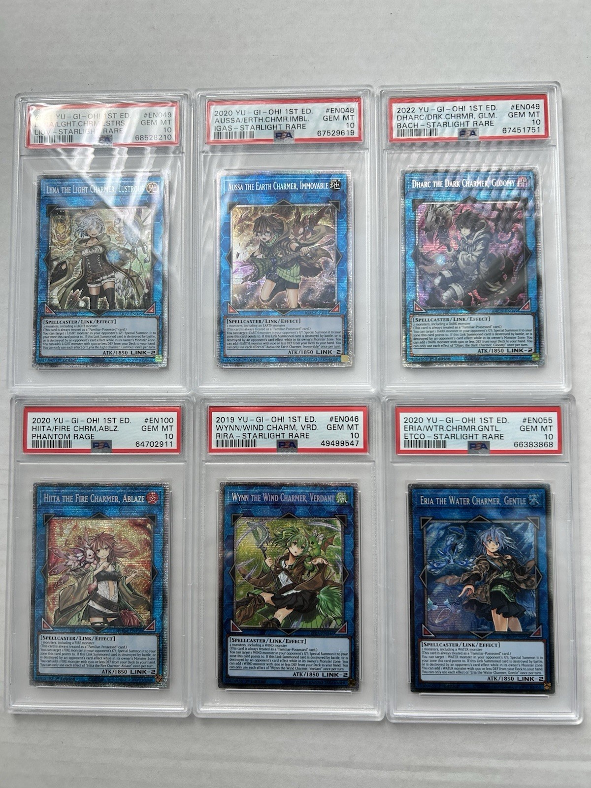 YUGIOH 1st Edition STARLIGHT CHARMERS PSA 10 GEM MINT ALL 6!