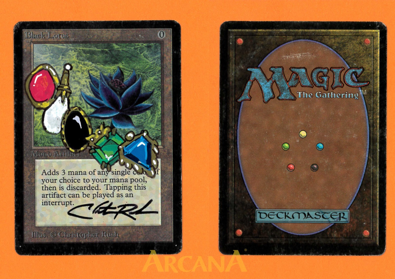Black Lotus - Beta - SIGNED and ALTERED by CHRISTOPHER RUSH! - MTG