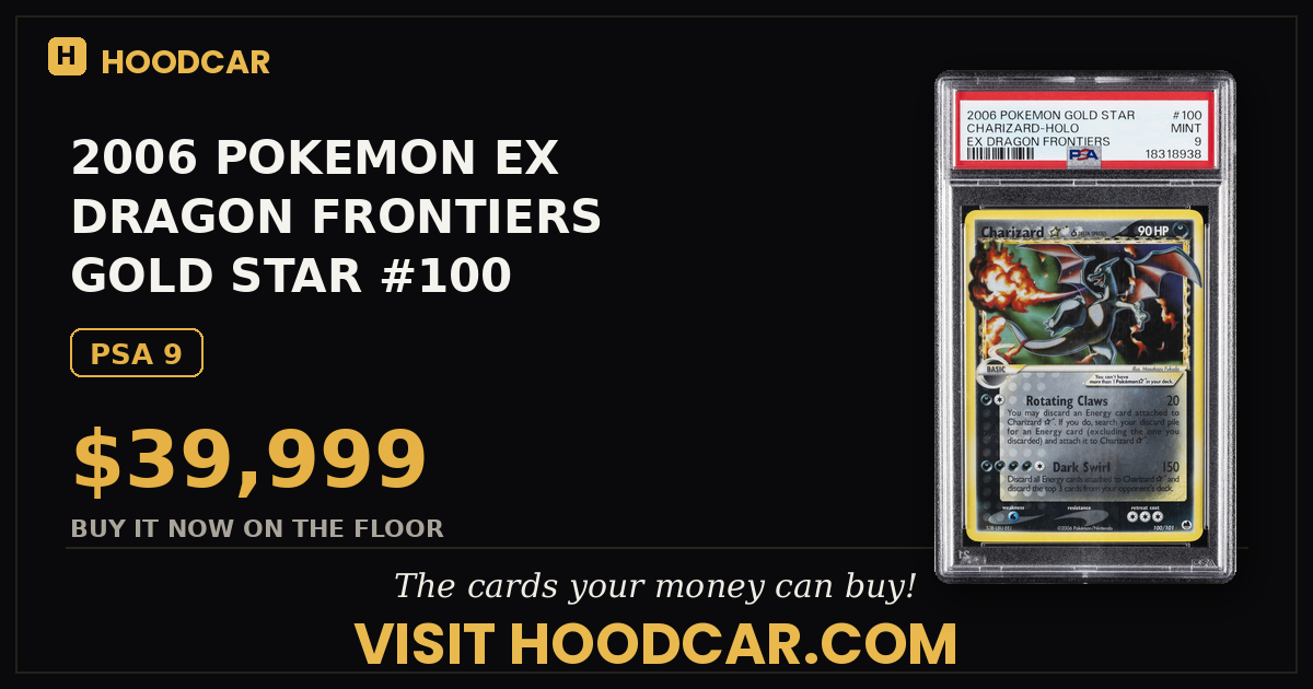 2006 POKEMON EX DRAGON FRONTIERS GOLD STAR #100 CHARIZARD-HOLO PSA 9