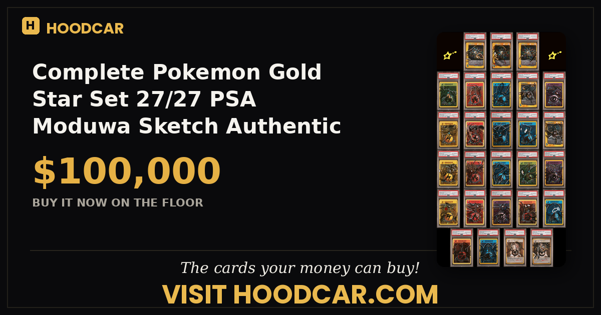 Complete Pokemon Gold Star Set 27/27 PSA Moduwa Sketch Authentic