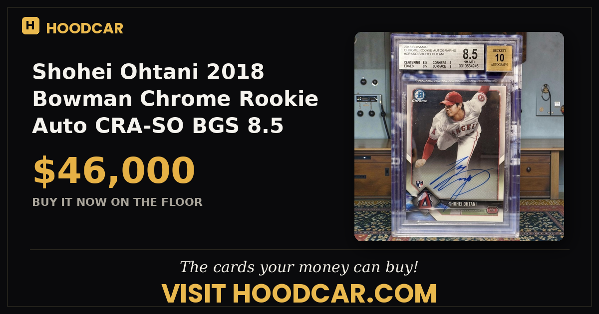 Shohei Ohtani 2018 Bowman Chrome Rookie Auto CRA-SO BGS 8.5 Auto 10