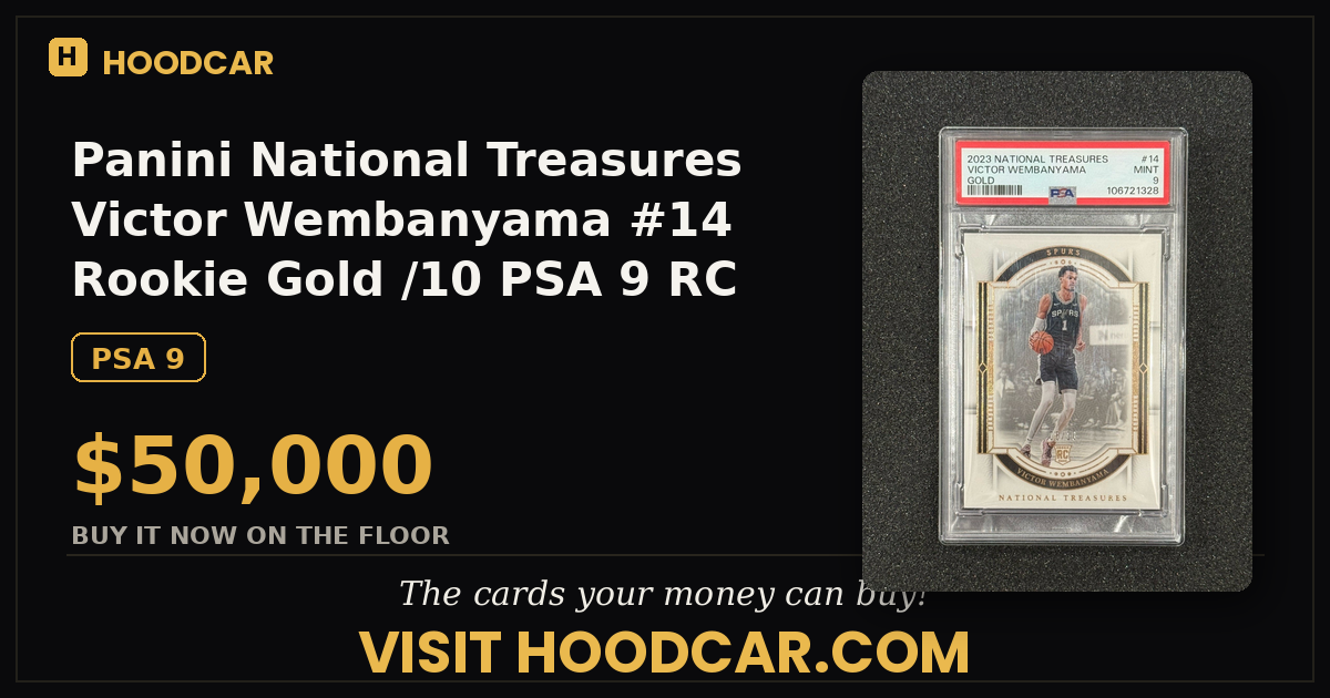 Panini National Treasures Victor Wembanyama #14 Rookie Gold /10 PSA 9 RC