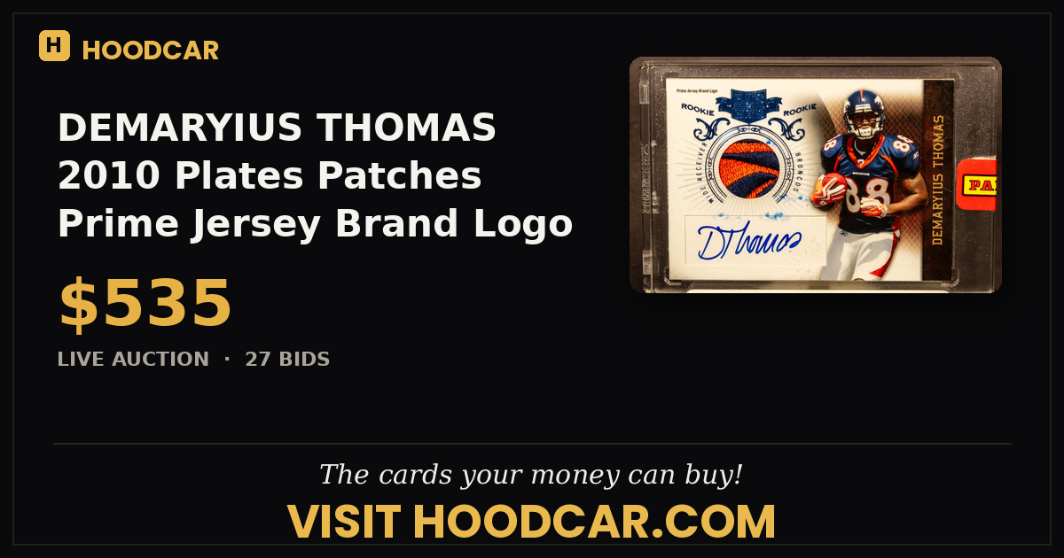 DEMARYIUS THOMAS 2010 Plates Patches Prime Jersey Brand Logo RC Patch Auto 1/1