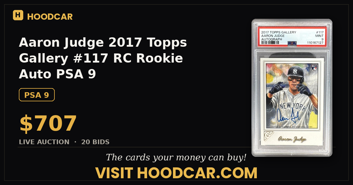 Aaron Judge 2017 Topps Gallery #117 RC Rookie Auto PSA 9