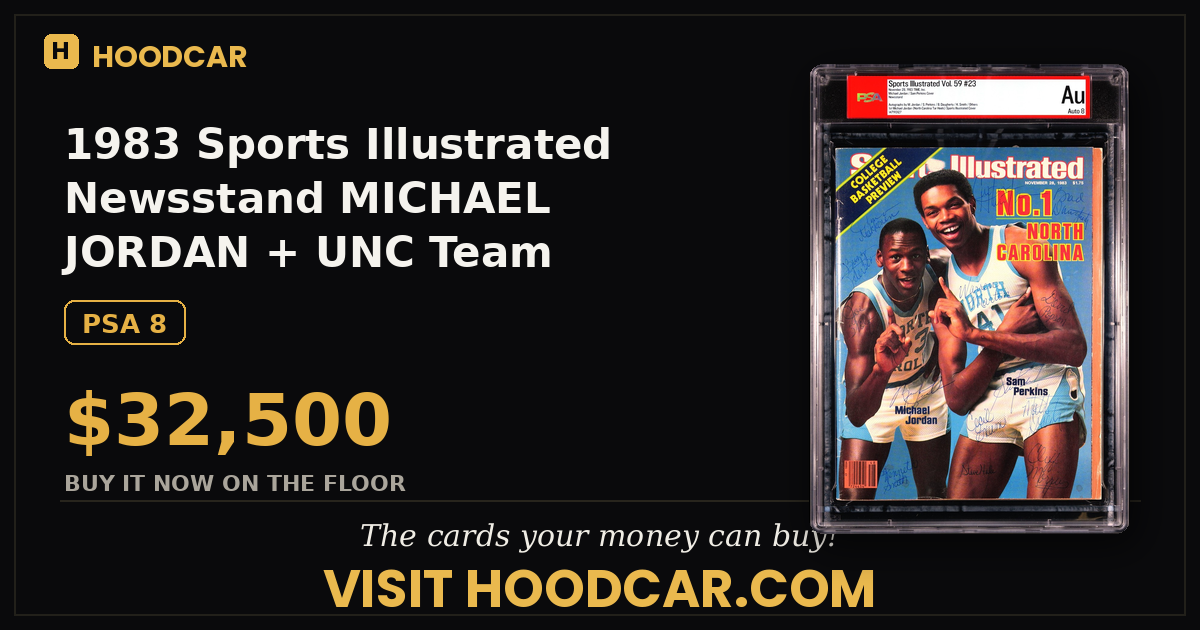1983 Sports Illustrated Newsstand 🔥 MICHAEL JORDAN + UNC Team Signed PSA 8 AUTO