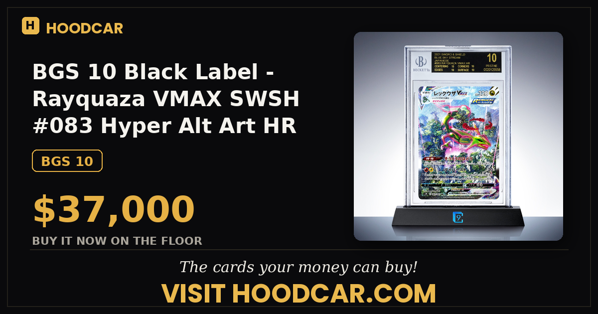 BGS 10 Black Label - Rayquaza VMAX SWSH #083 Hyper Alt Art HR Blue Sky Stream