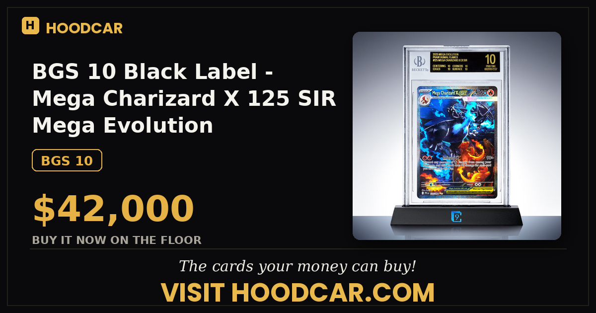 BGS 10 Black Label - Mega Charizard X 125 SIR Mega Evolution Phantasmal Flames