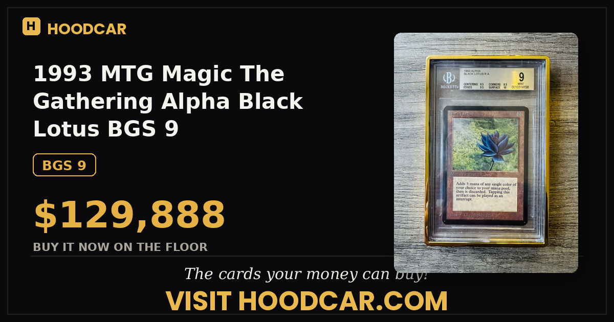 1993 MTG Magic The Gathering Alpha Black Lotus bgs 9