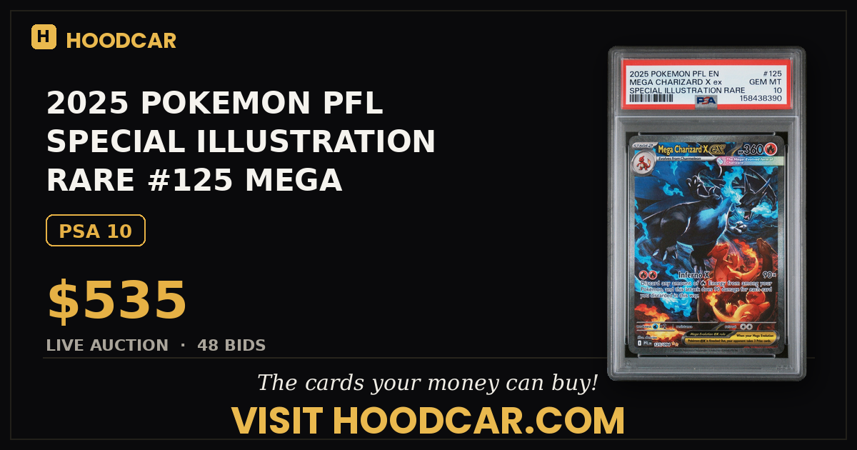 2025 POKEMON PFL SPECIAL ILLUSTRATION RARE #125 MEGA CHARIZARD X EX PSA 10