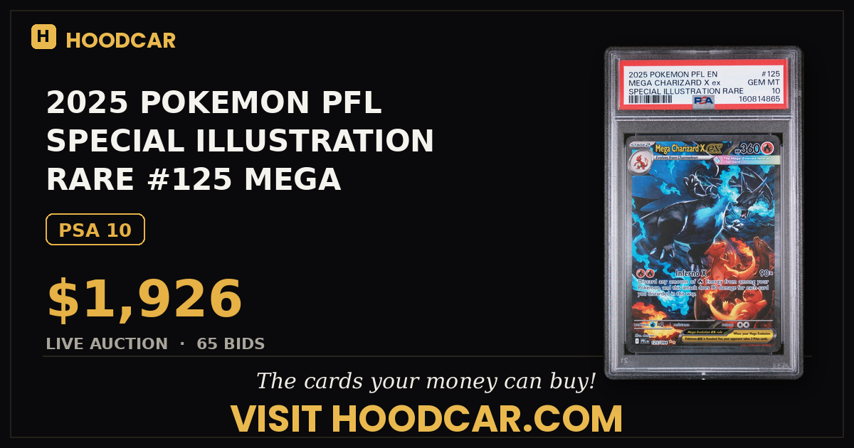 2025 POKEMON PFL SPECIAL ILLUSTRATION RARE #125 MEGA CHARIZARD X EX PSA 10