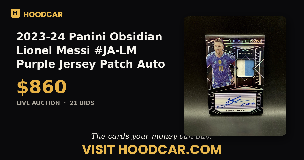 2023-24 Panini Obsidian Lionel Messi #JA-LM Purple Jersey Patch Auto 17/20