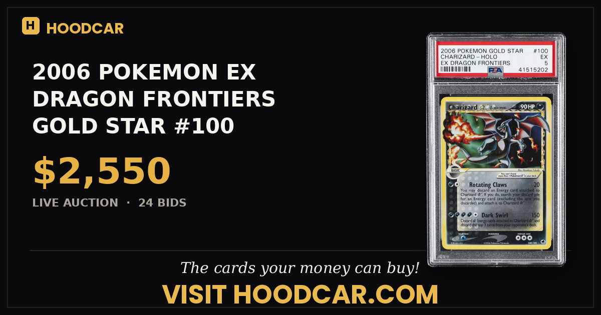 2006 POKEMON EX DRAGON FRONTIERS GOLD STAR #100 CHARIZARD-HOLO PSA 5