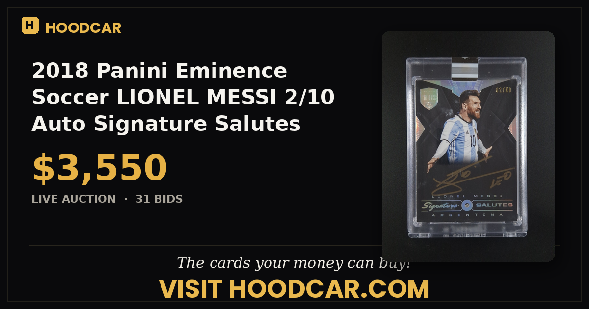 2018 Panini Eminence Soccer LIONEL MESSI 2/10 Auto Signature Salutes #SS-LM