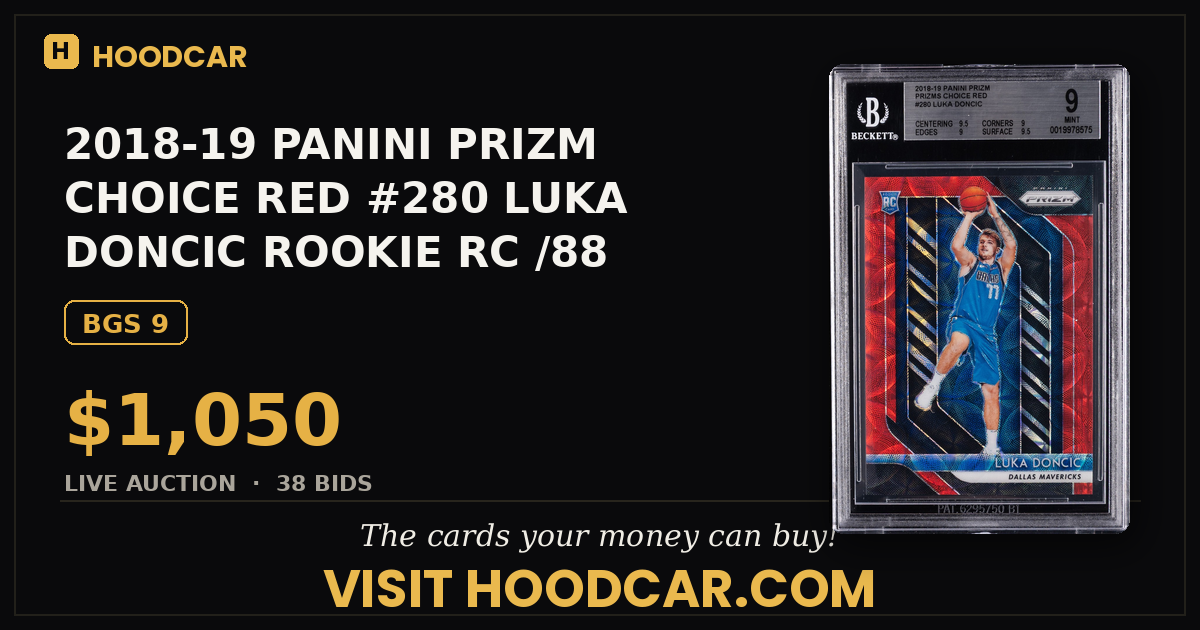 2018-19 PANINI PRIZM CHOICE RED #280 LUKA DONCIC ROOKIE RC /88 BGS 9