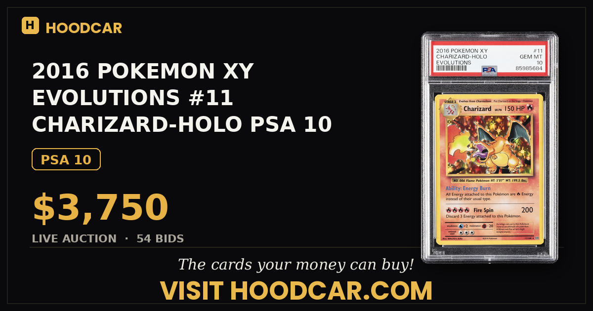 2016 POKEMON XY EVOLUTIONS #11 CHARIZARD-HOLO PSA 10