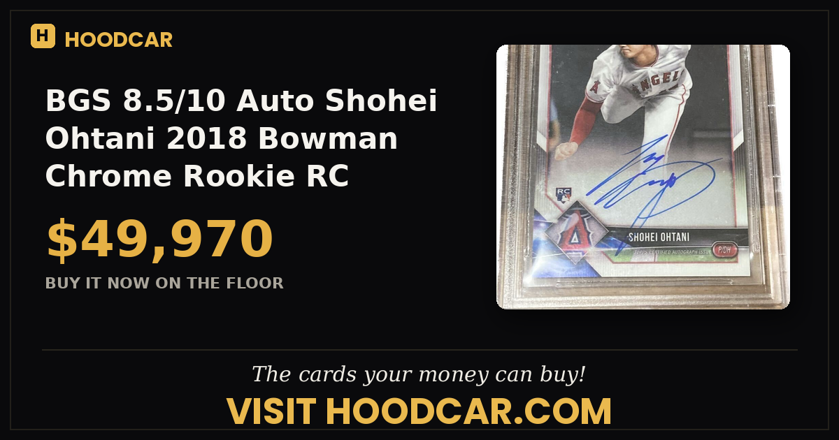 BGS 8.5/10 Auto Shohei Ohtani 2018 Bowman Chrome Rookie RC Autograph Angels JP