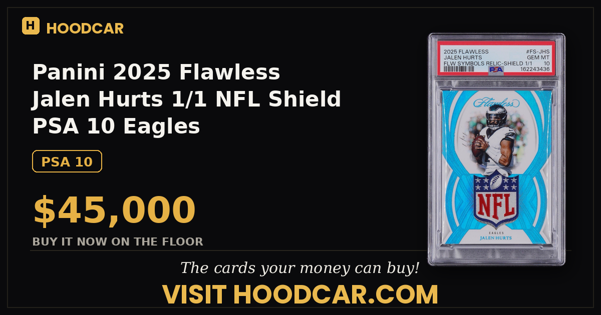 Panini 2025 Flawless Jalen Hurts 1/1 NFL Shield PSA 10 Eagles. Send offers🏈