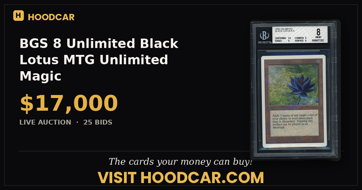 ***BGS 8 Unlimited Black Lotus*** MTG Unlimited Magic Kid Icarus